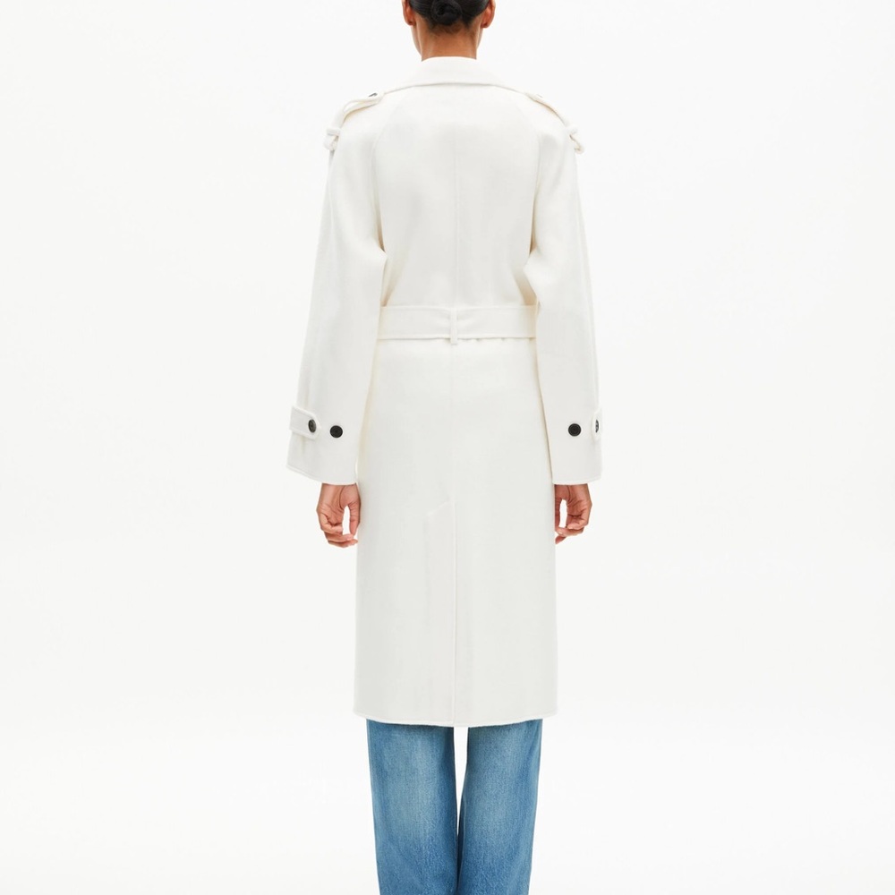 The Kooples White Double-Breasted Trench Coat - Picture 2 of 7